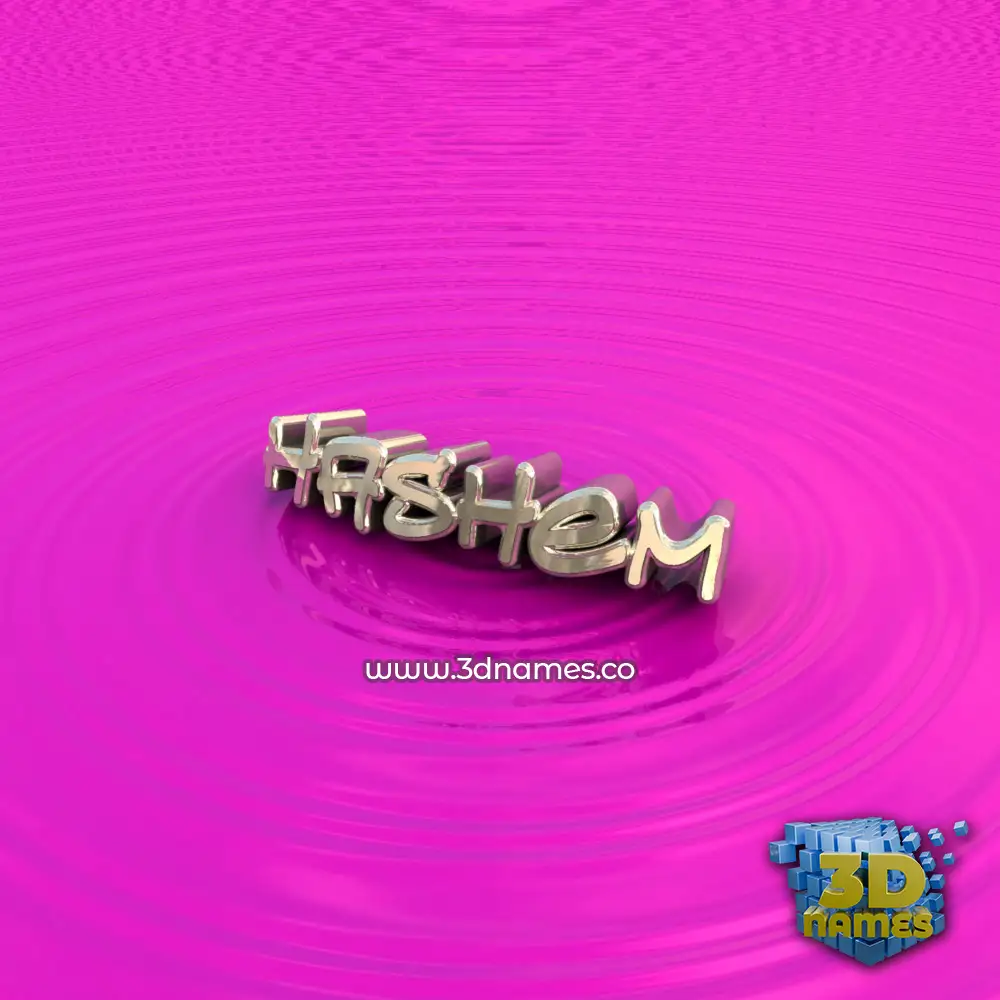 hashem in Pink Graffiti style - 3D name wallpaper