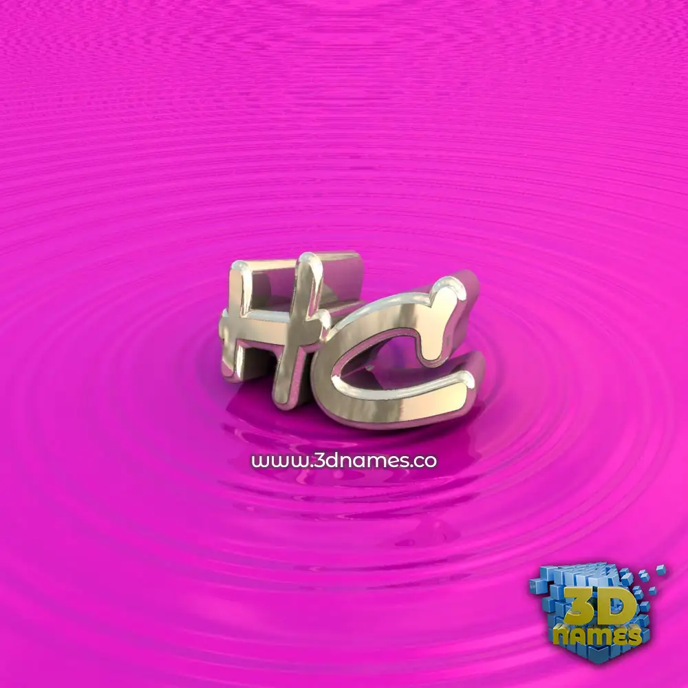 hc in Pink Graffiti style - 3D name wallpaper