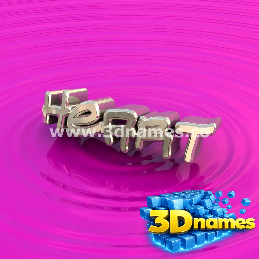 heart in Pink Graffiti style - 3D name wallpaper