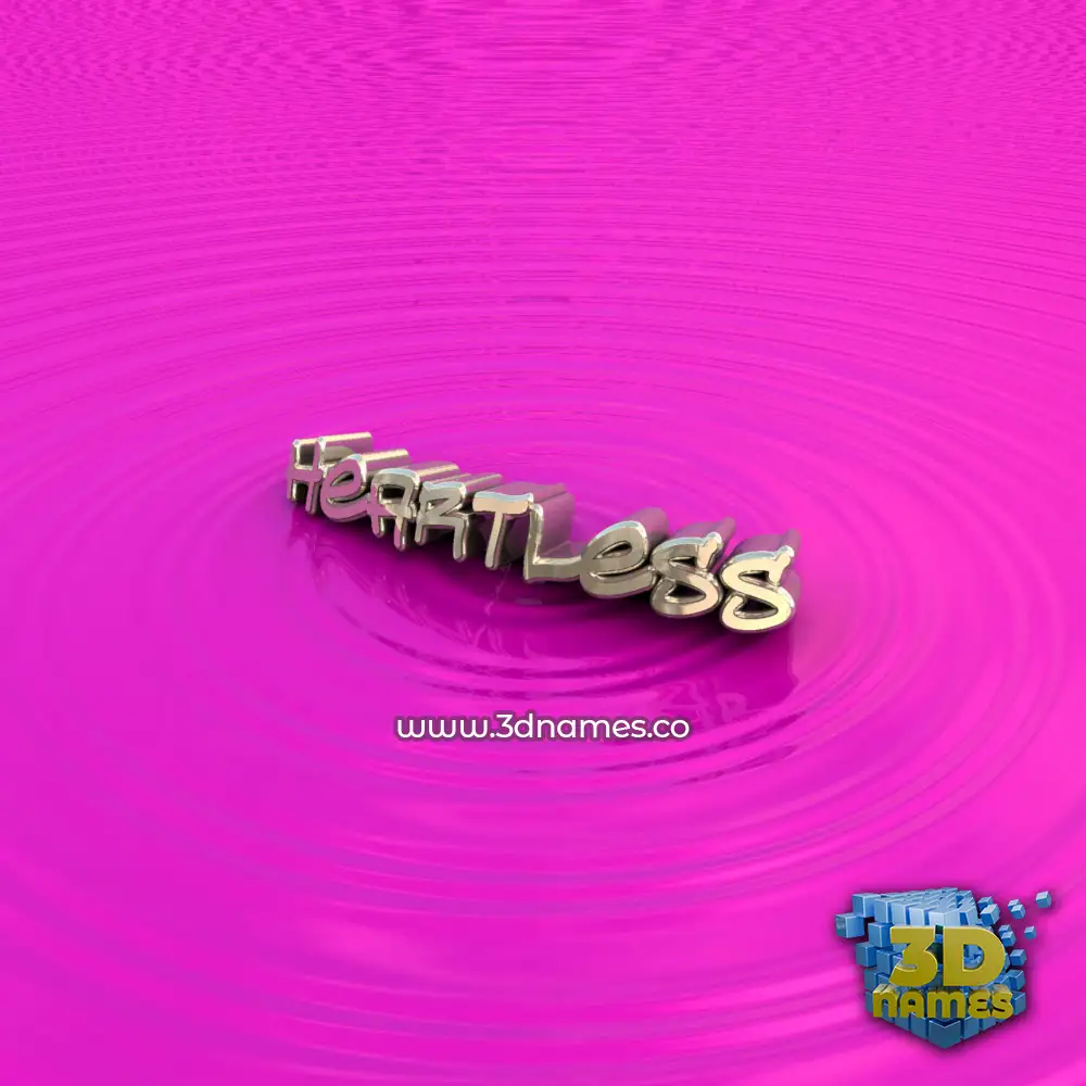 heartless in Pink Graffiti style - 3D name wallpaper