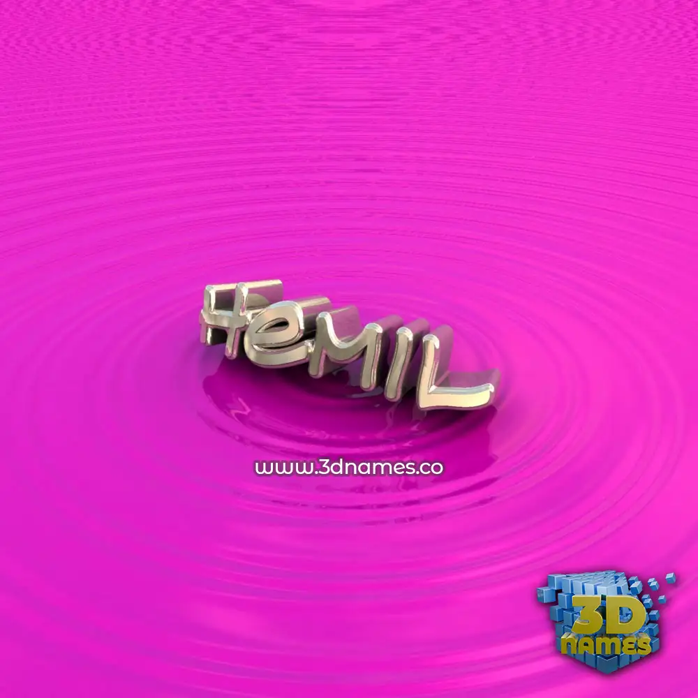 hemil in Pink Graffiti style - 3D name wallpaper