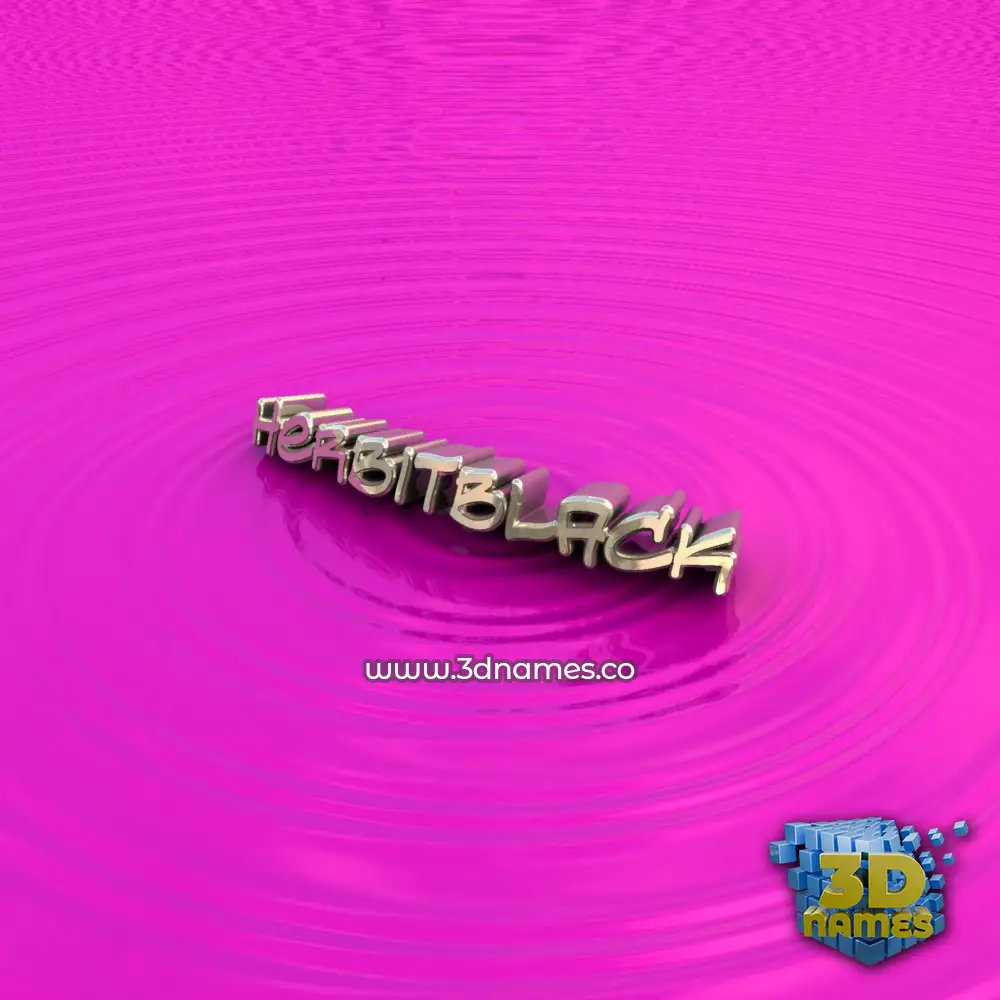 herbitblack in Pink Graffiti style - 3D name wallpaper
