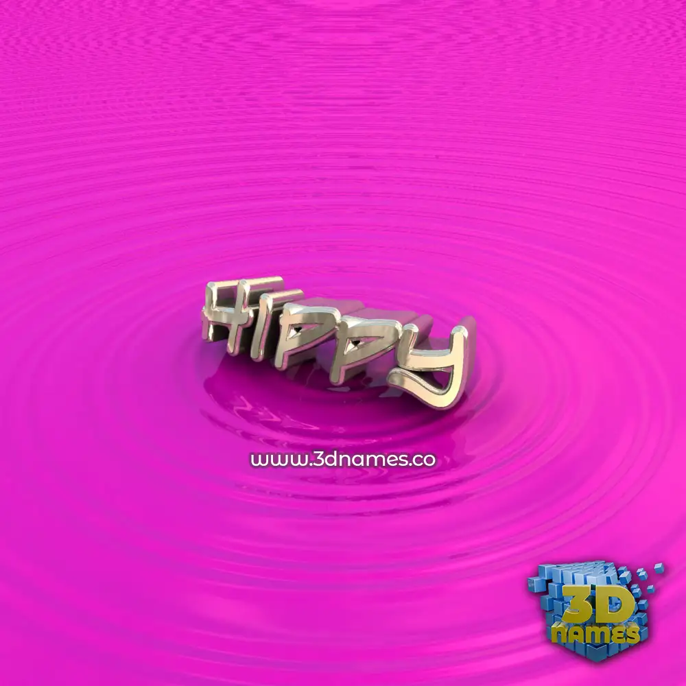 hippy in Pink Graffiti style - 3D name wallpaper