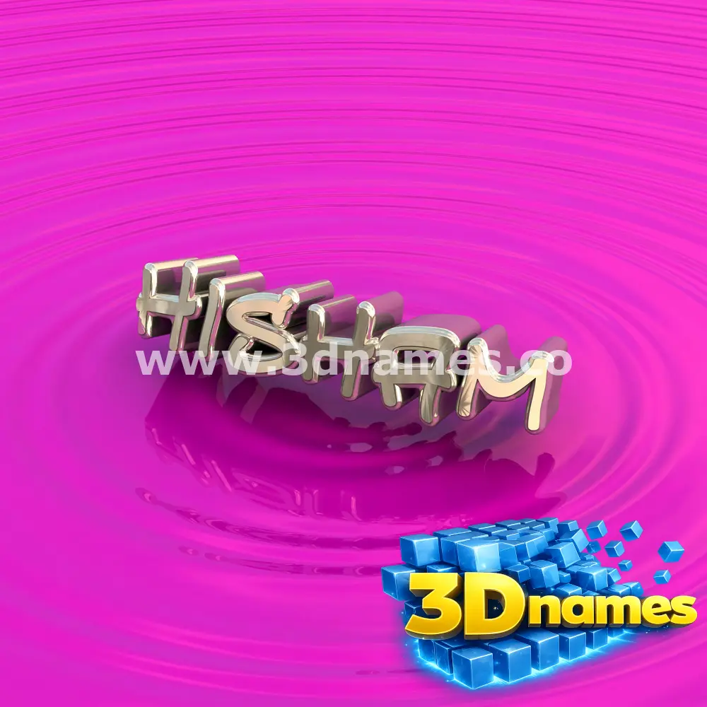 hisham in Pink Graffiti style - 3D name wallpaper