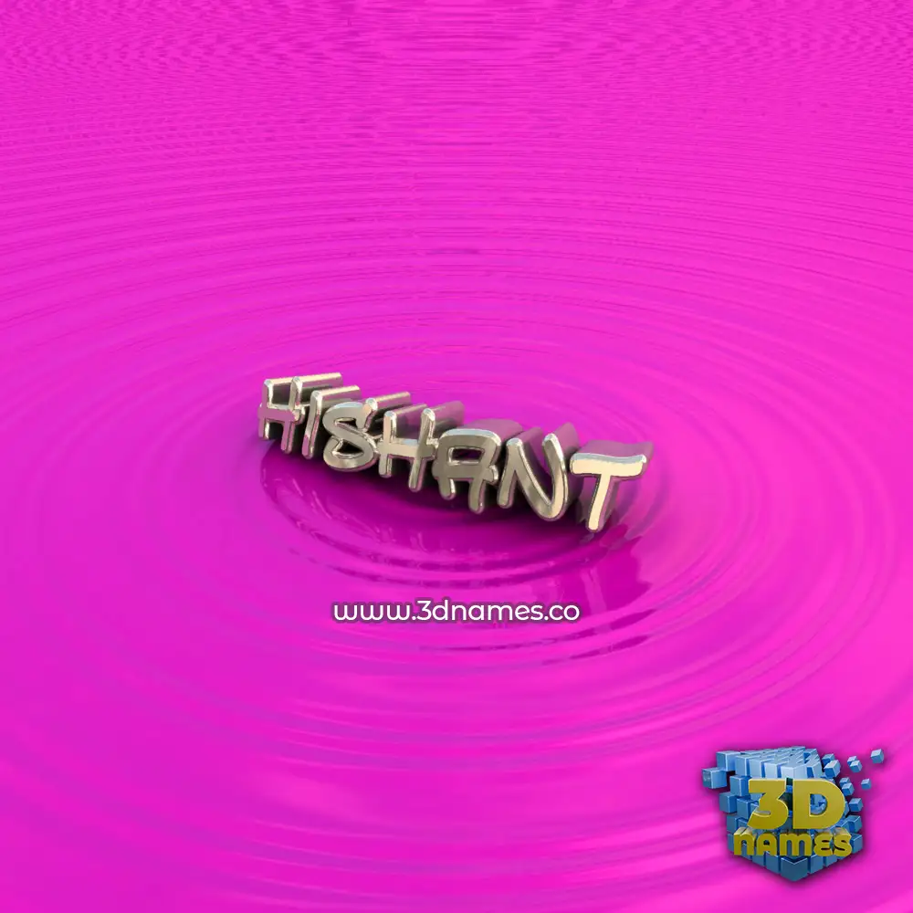 hishant in Pink Graffiti style - 3D name wallpaper
