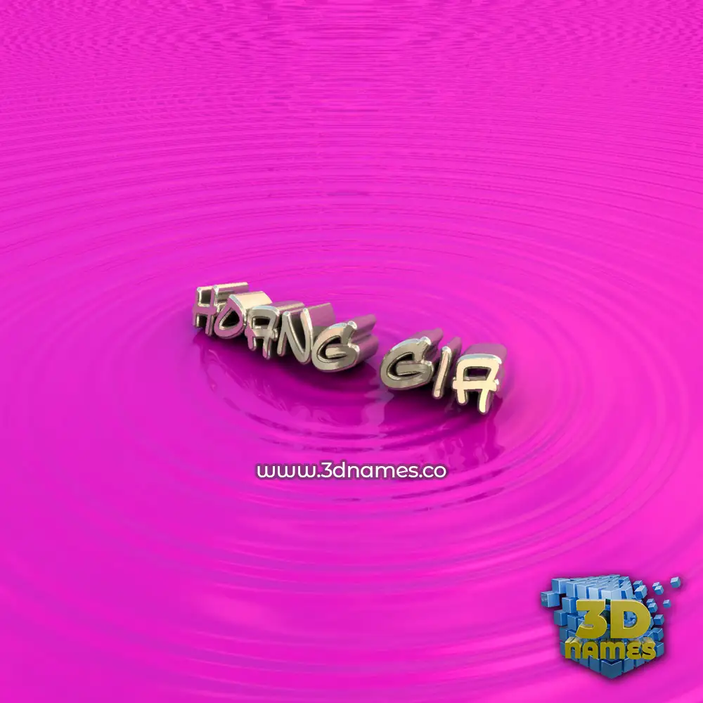 hoang gia in Pink Graffiti style - 3D name wallpaper