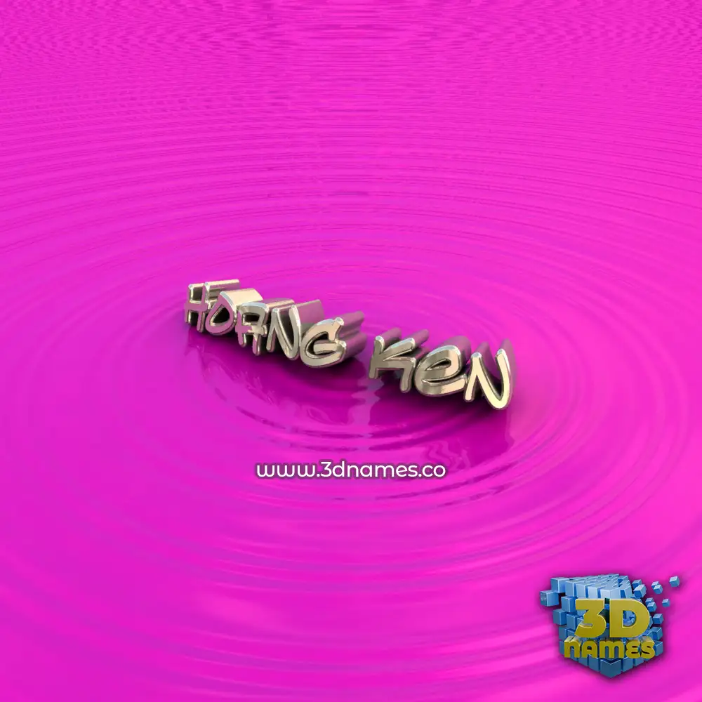 hoang ken in Pink Graffiti style - 3D name wallpaper