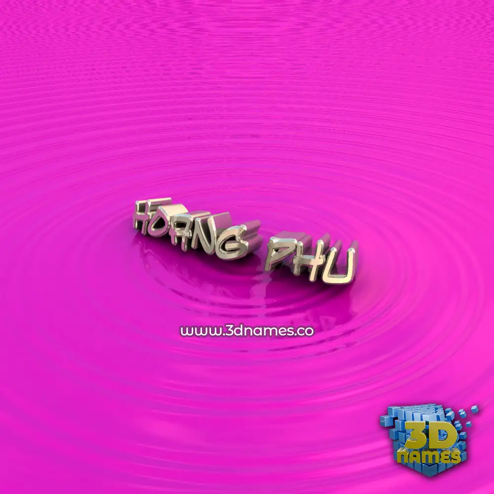 hoang phu in Pink Graffiti style - 3D name wallpaper