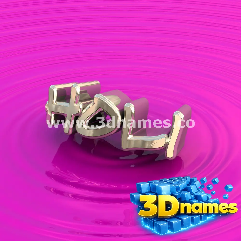holi in Pink Graffiti style - 3D name wallpaper