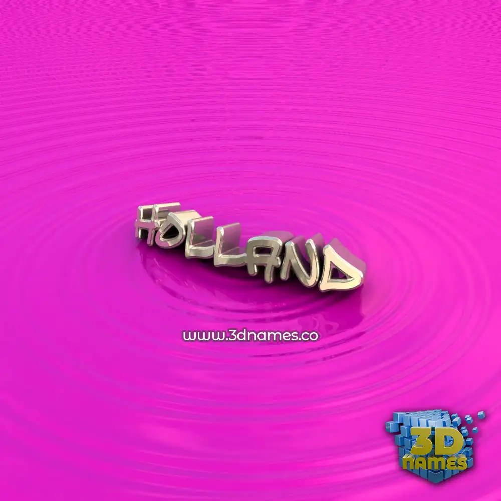 holland in Pink Graffiti style - 3D name wallpaper