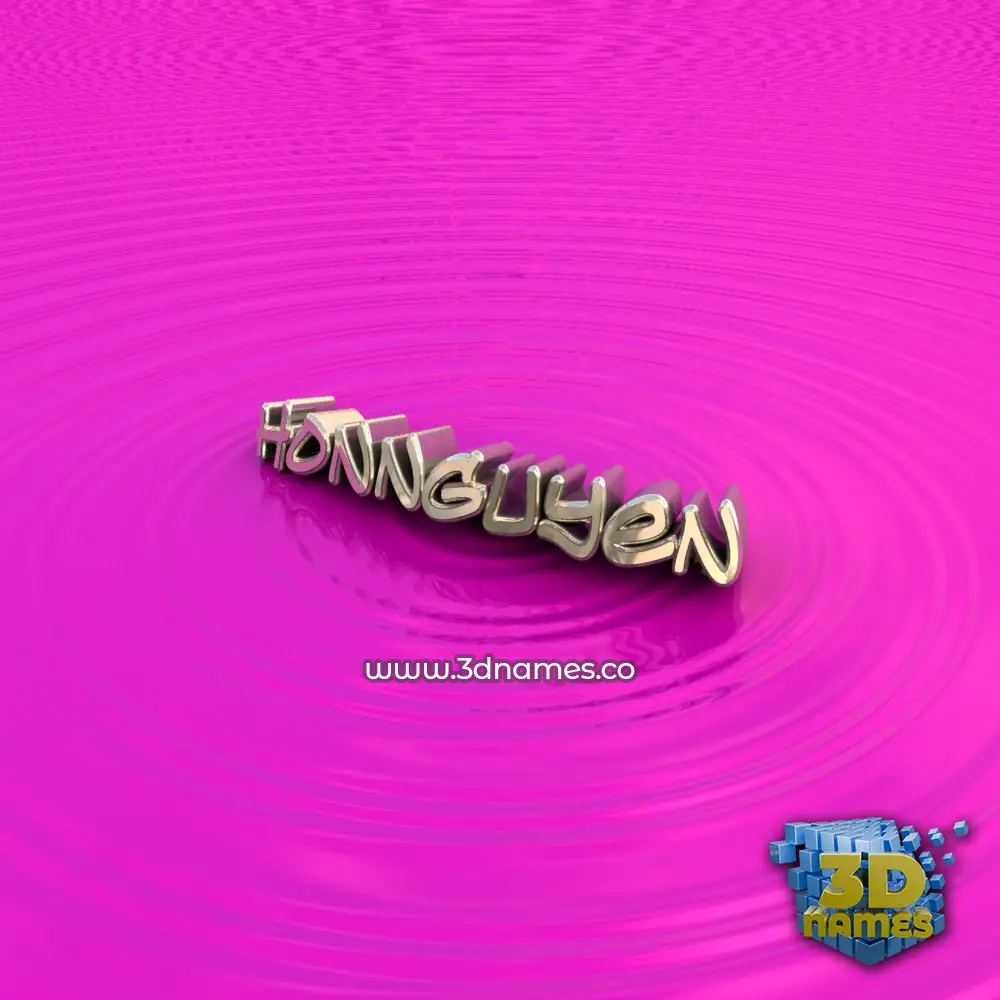 honnguyen in Pink Graffiti style - 3D name wallpaper