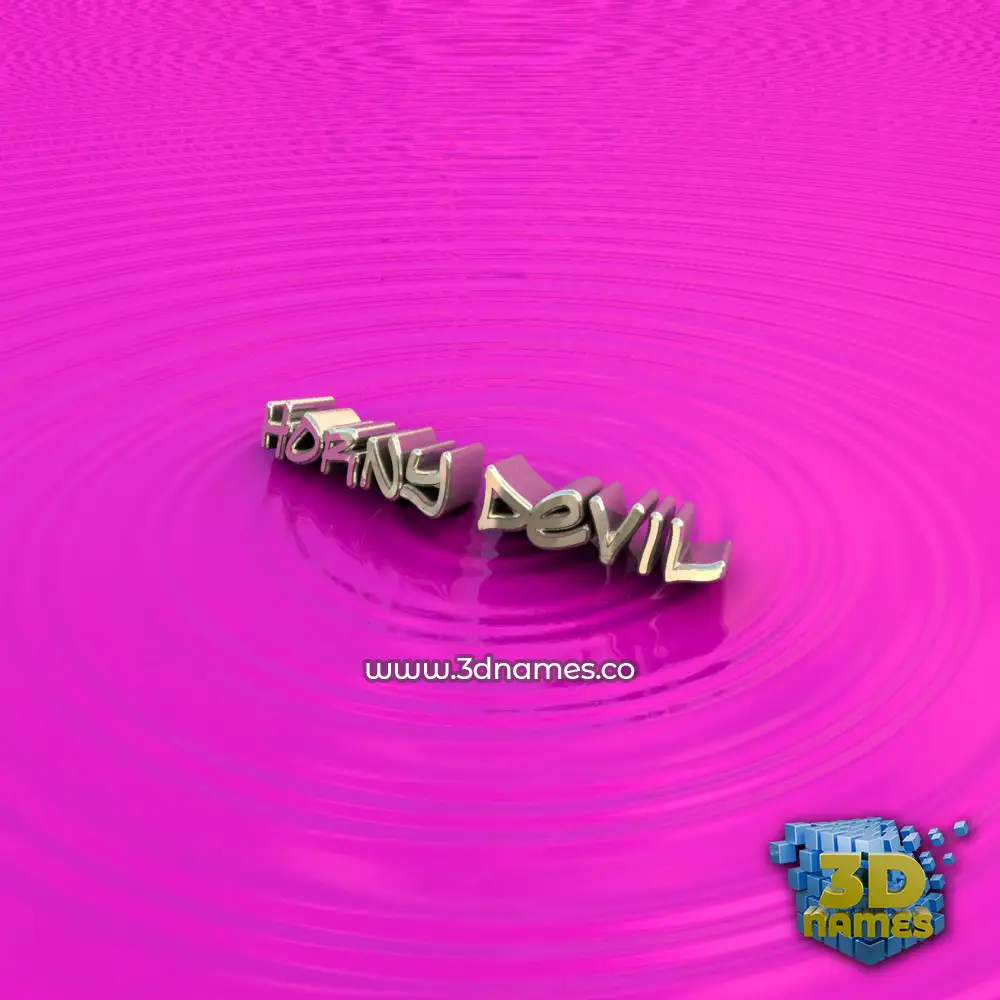 horny devil in Pink Graffiti style - 3D name wallpaper