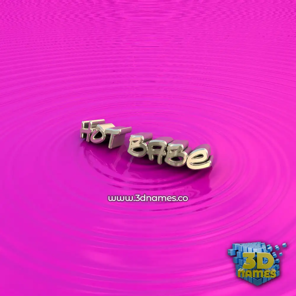 hot babe in Pink Graffiti style - 3D name wallpaper