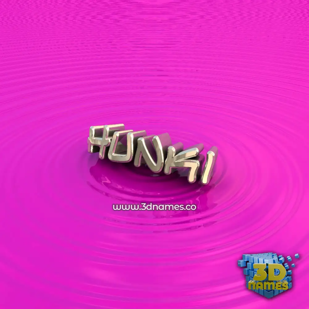 hunki in Pink Graffiti style - 3D name wallpaper