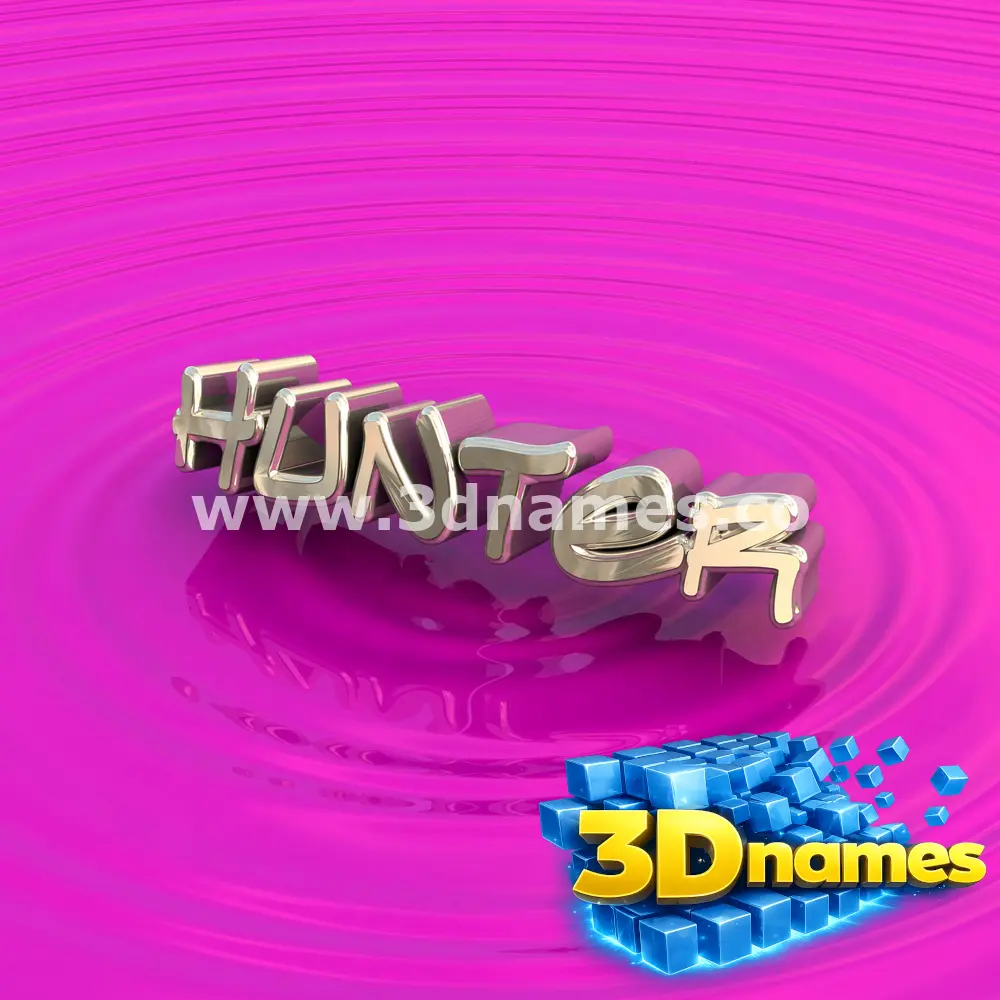 hunter in Pink Graffiti style - 3D name wallpaper