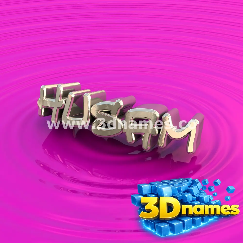 husam in Pink Graffiti style - 3D name wallpaper