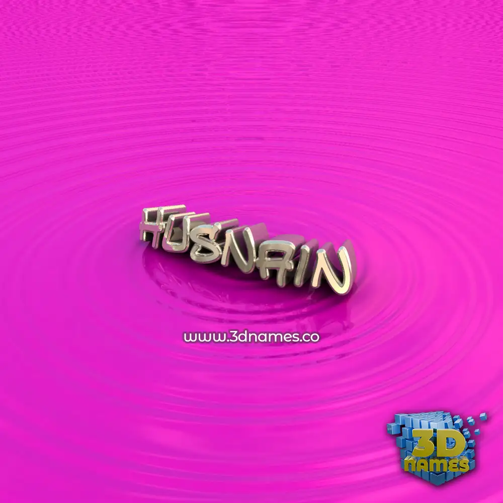husnain in Pink Graffiti style - 3D name wallpaper