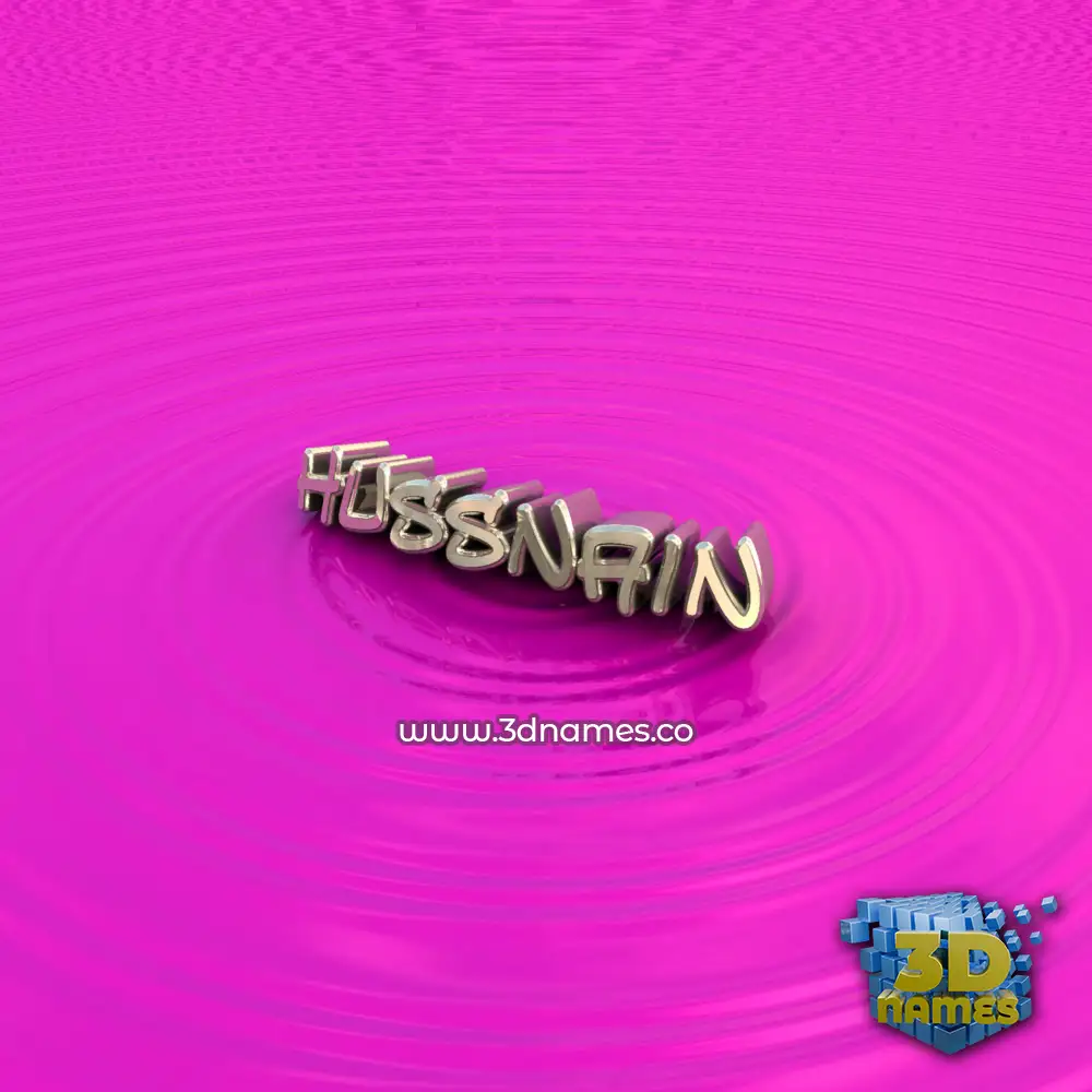 hussnain in Pink Graffiti style - 3D name wallpaper