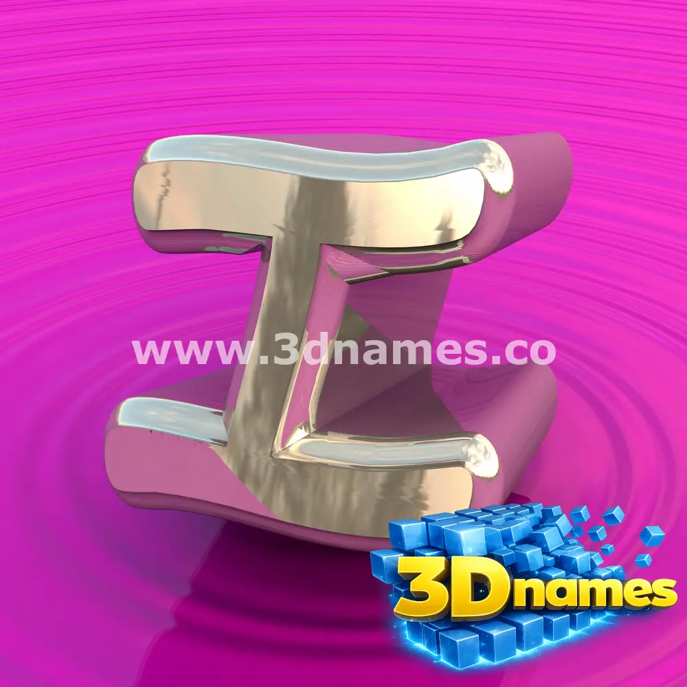 i in Pink Graffiti style - 3D name wallpaper