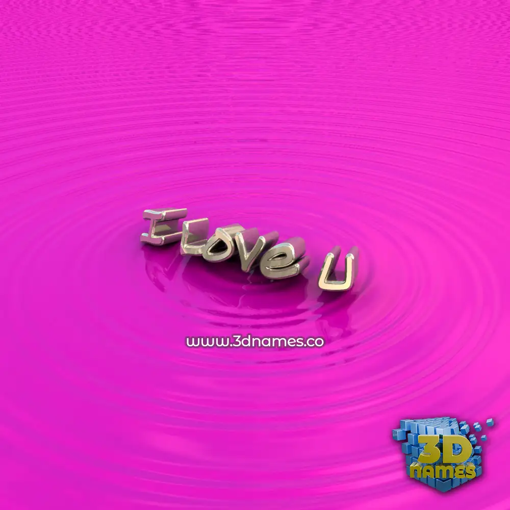 i love u in Pink Graffiti style - 3D name wallpaper