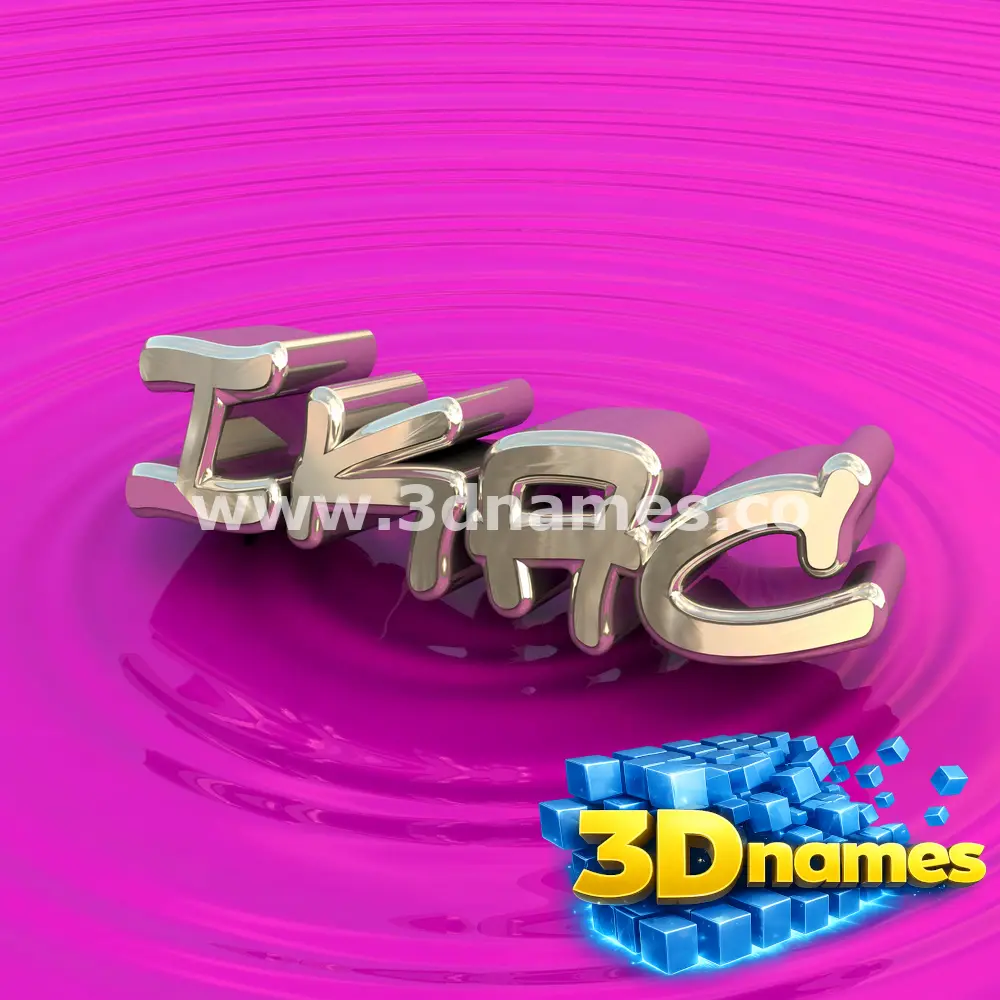 ikac in Pink Graffiti style - 3D name wallpaper
