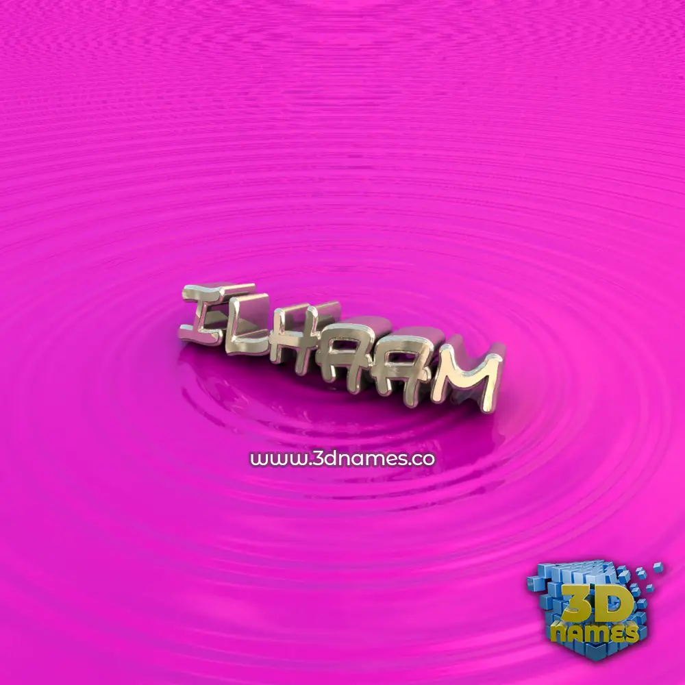 ilhaam in Pink Graffiti style - 3D name wallpaper