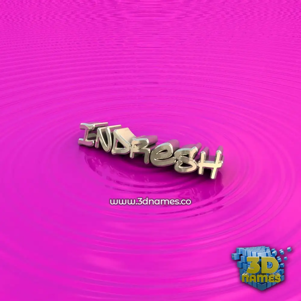 indresh in Pink Graffiti style - 3D name wallpaper