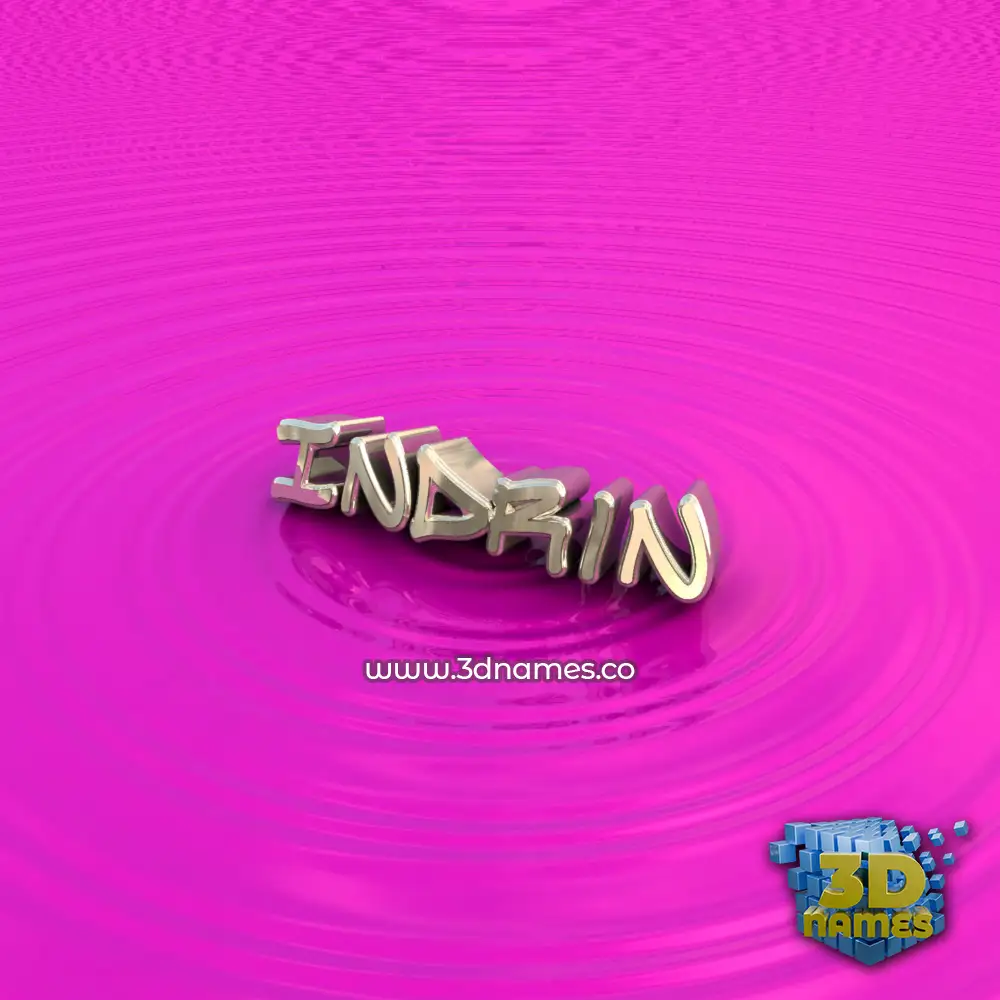 indrin in Pink Graffiti style - 3D name wallpaper