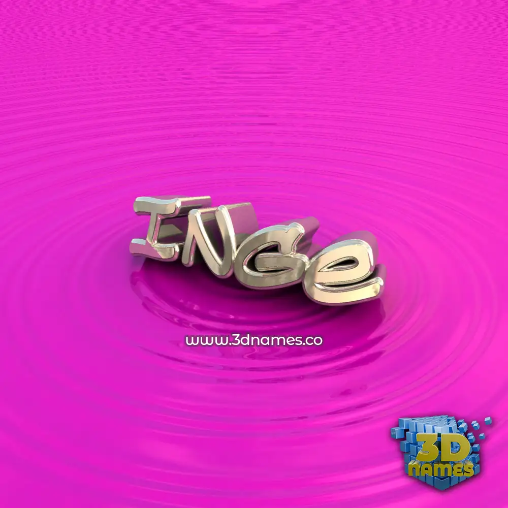 inge in Pink Graffiti style - 3D name wallpaper
