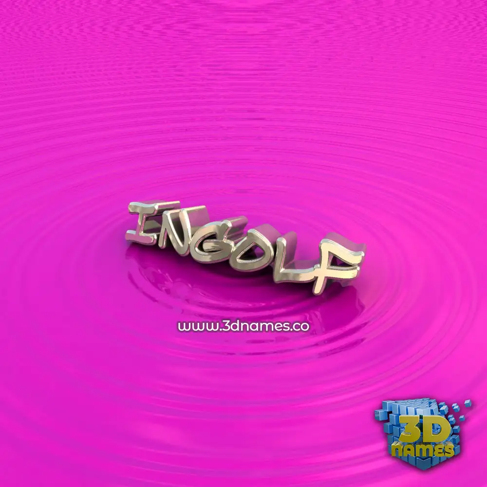 ingolf in Pink Graffiti style - 3D name wallpaper