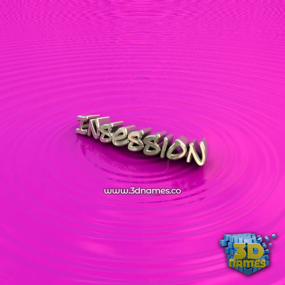 insession in Pink Graffiti style - 3D name wallpaper