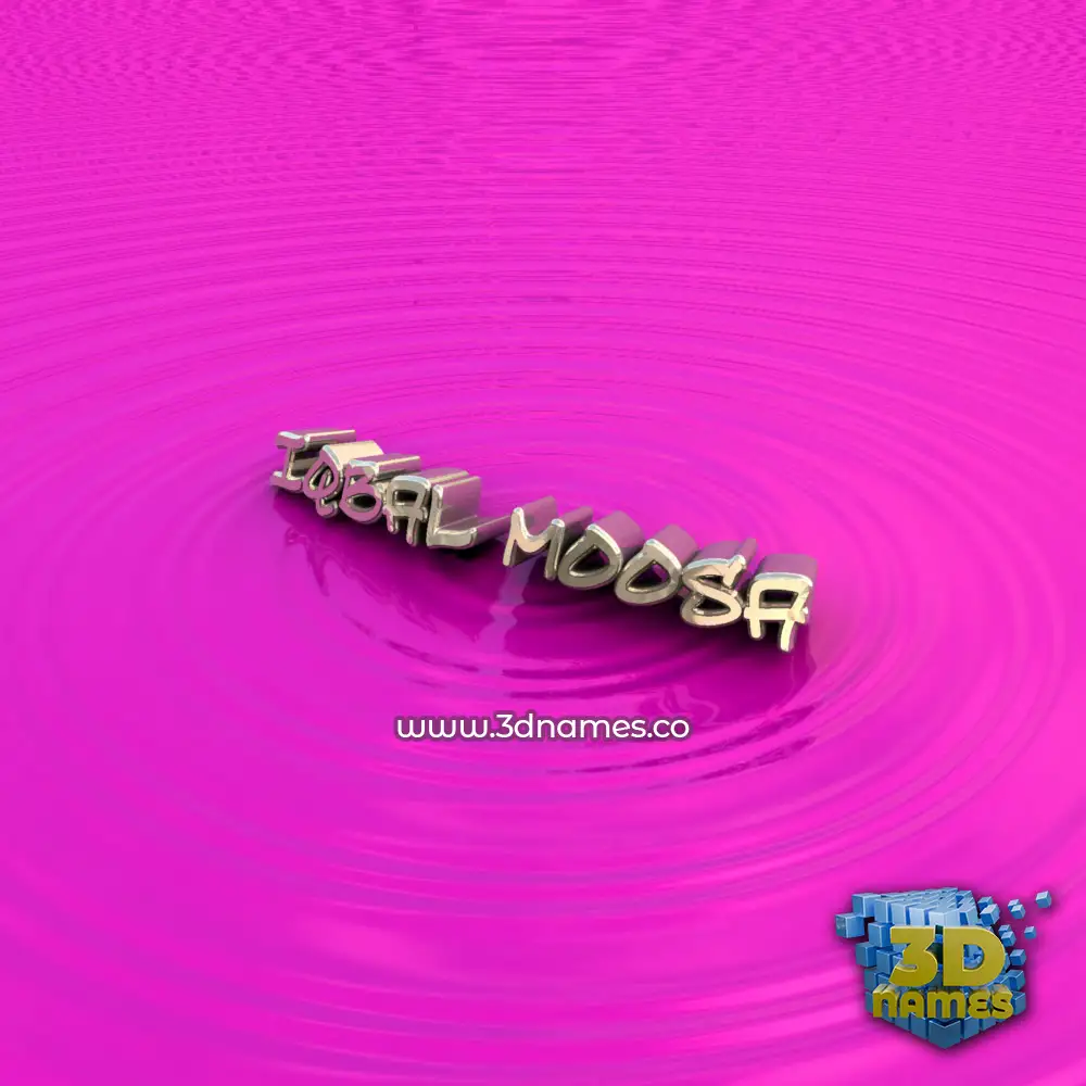 iqbal moosa in Pink Graffiti style - 3D name wallpaper