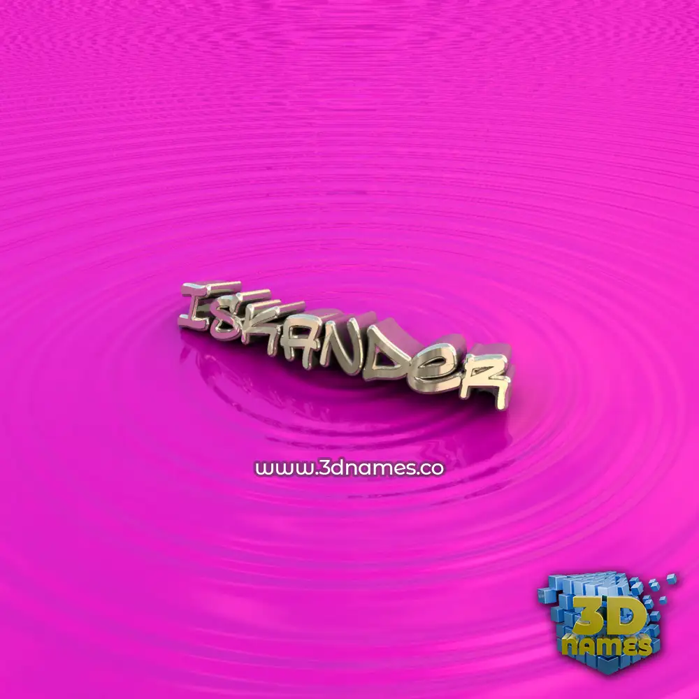 iskander in Pink Graffiti style - 3D name wallpaper