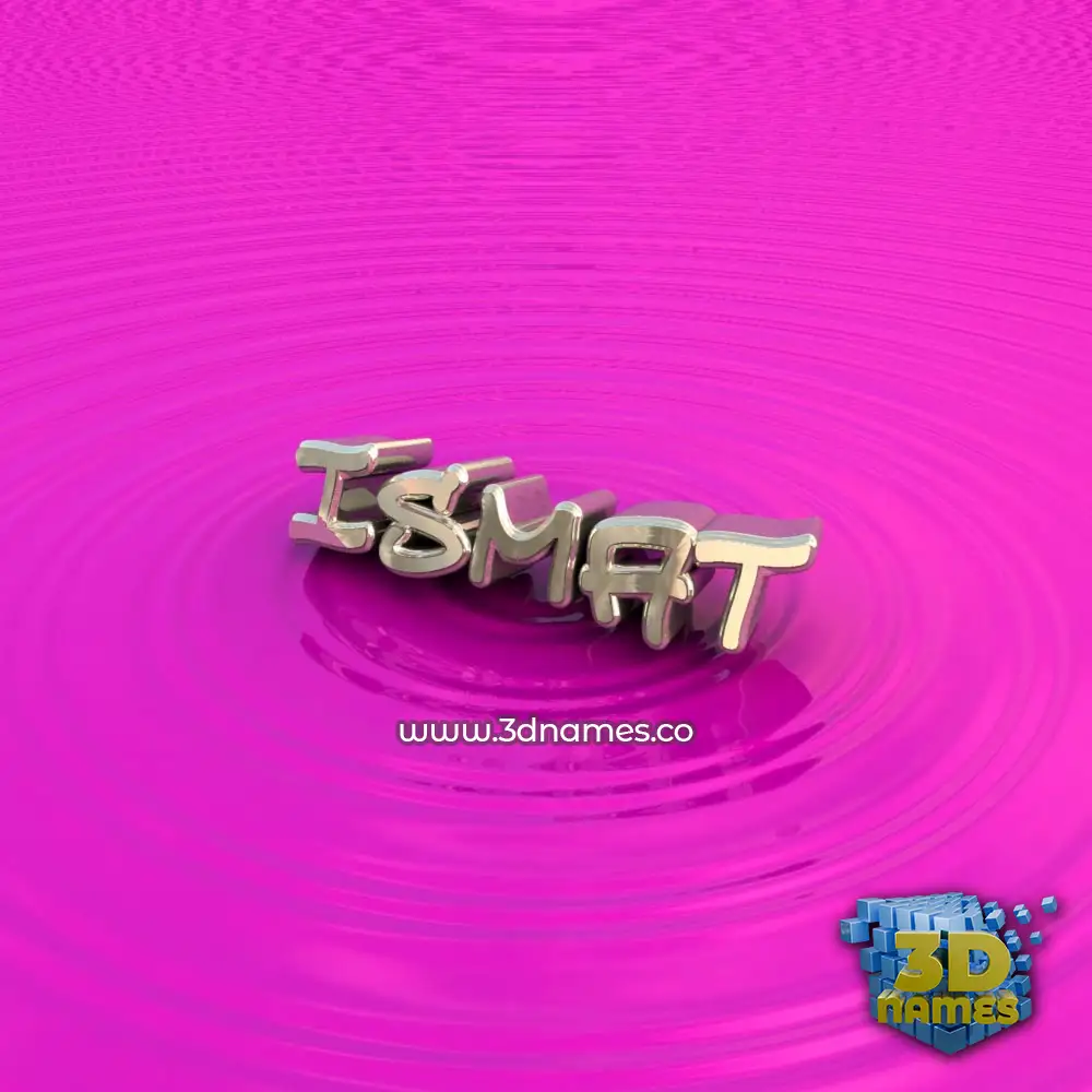 ismat in Pink Graffiti style - 3D name wallpaper