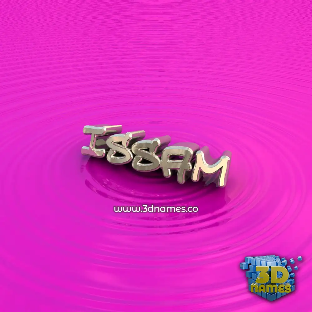 issam in Pink Graffiti style - 3D name wallpaper