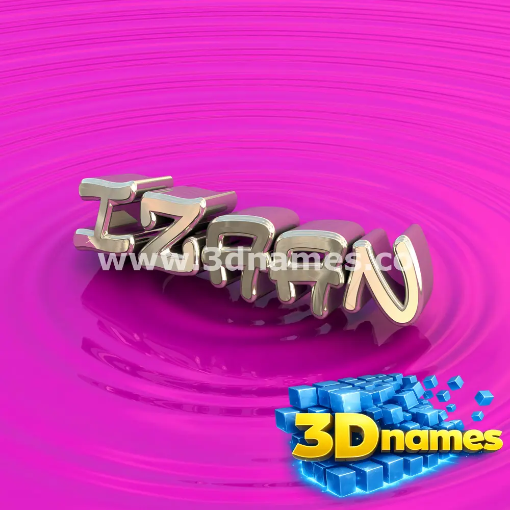 izaan in Pink Graffiti style - 3D name wallpaper
