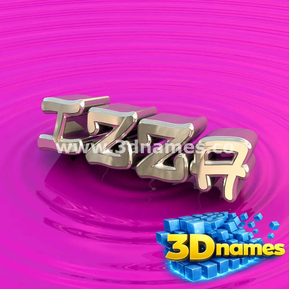 izza in Pink Graffiti style - 3D name wallpaper