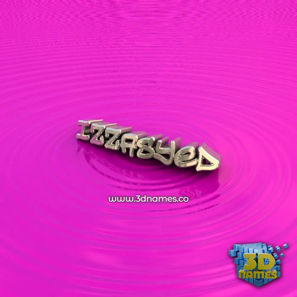 izzasyed in Pink Graffiti style - 3D name wallpaper