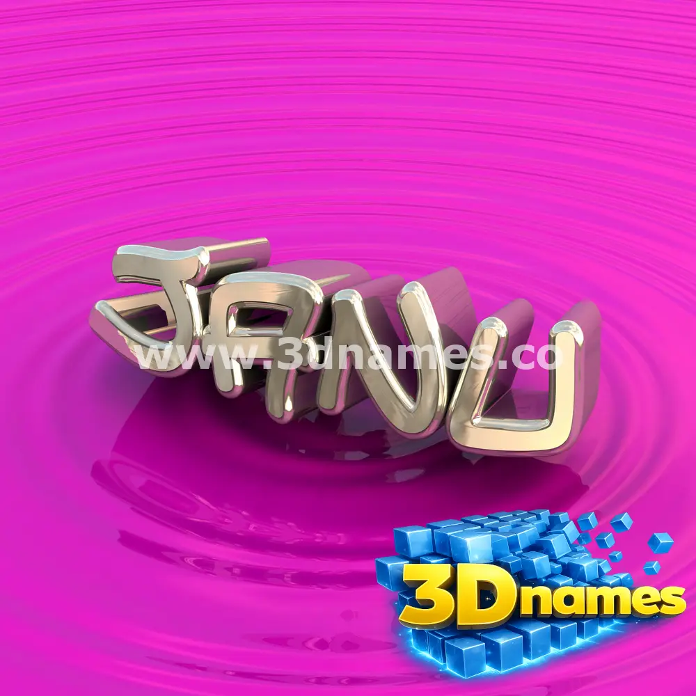 janu in Pink Graffiti style - 3D name wallpaper