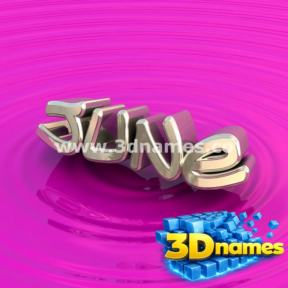 june in Pink Graffiti style - 3D name wallpaper