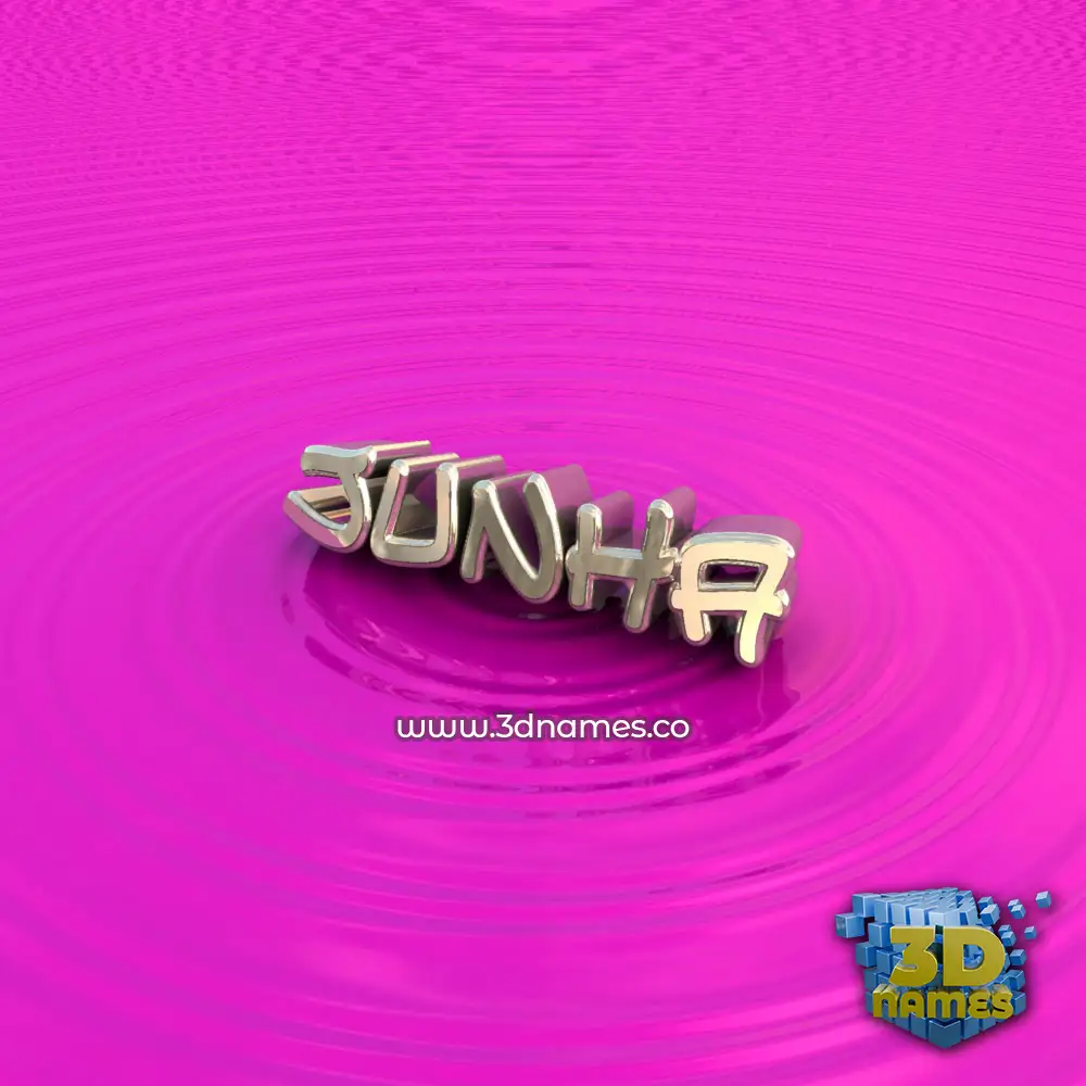 junha in Pink Graffiti style - 3D name wallpaper