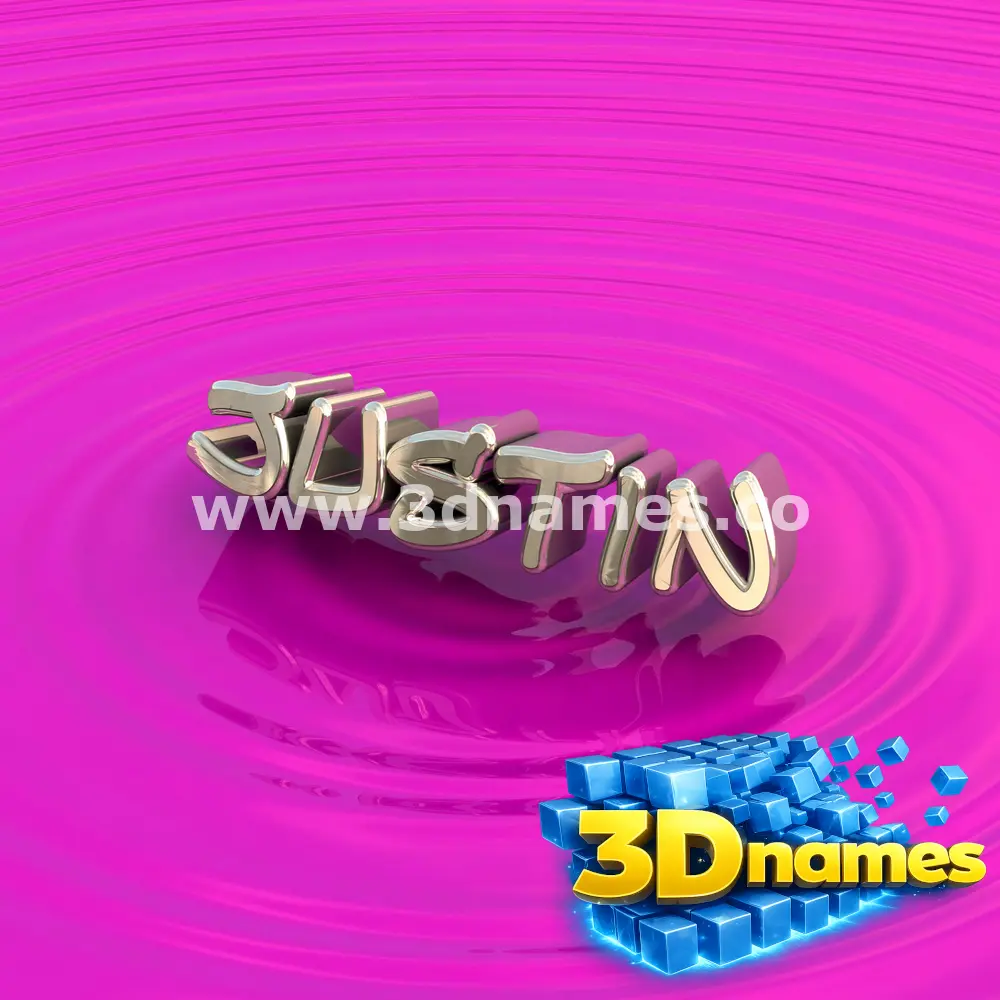 justin in Pink Graffiti style - 3D name wallpaper