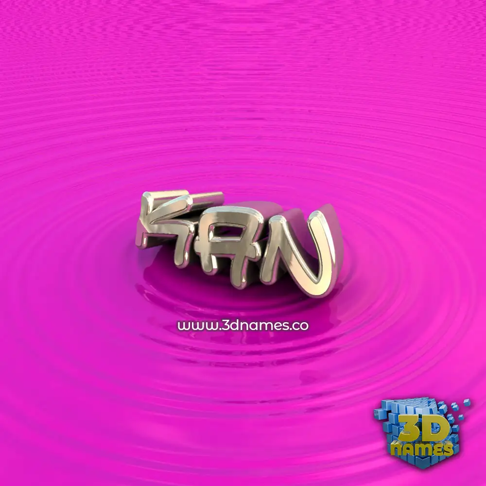 kan in Pink Graffiti style - 3D name wallpaper