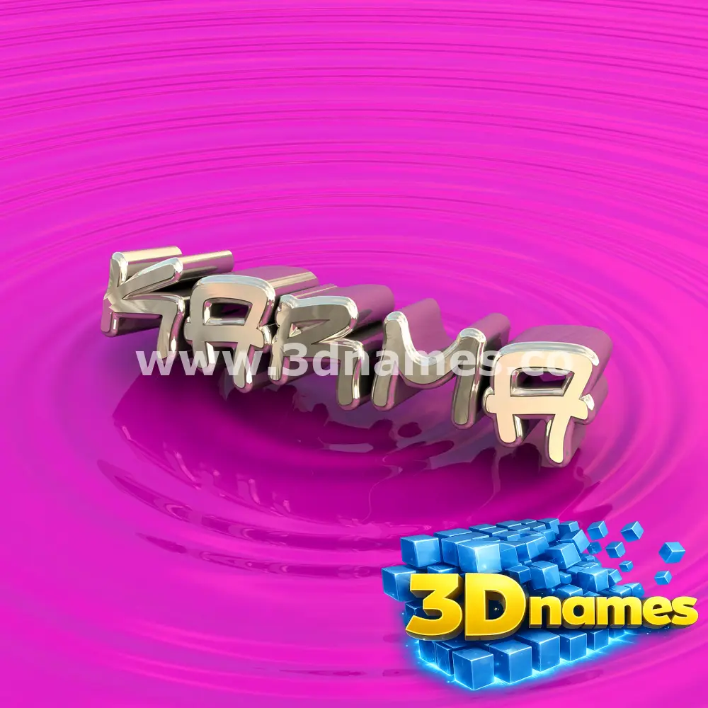 karma in Pink Graffiti style - 3D name wallpaper