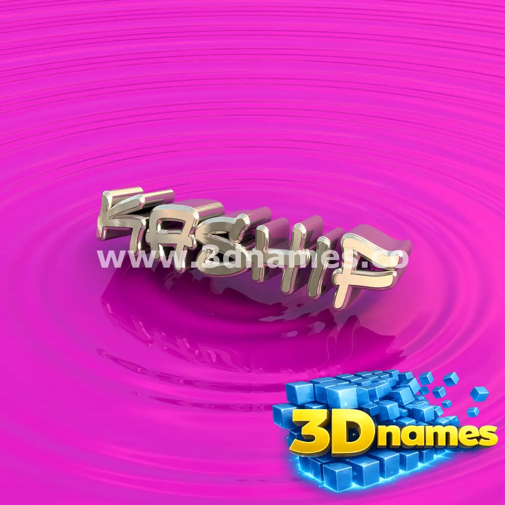 kashif in Pink Graffiti style - 3D name wallpaper