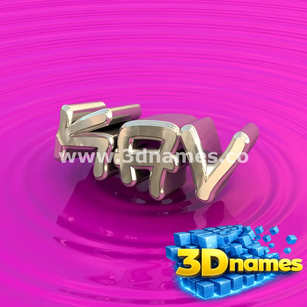 kav in Pink Graffiti style - 3D name wallpaper