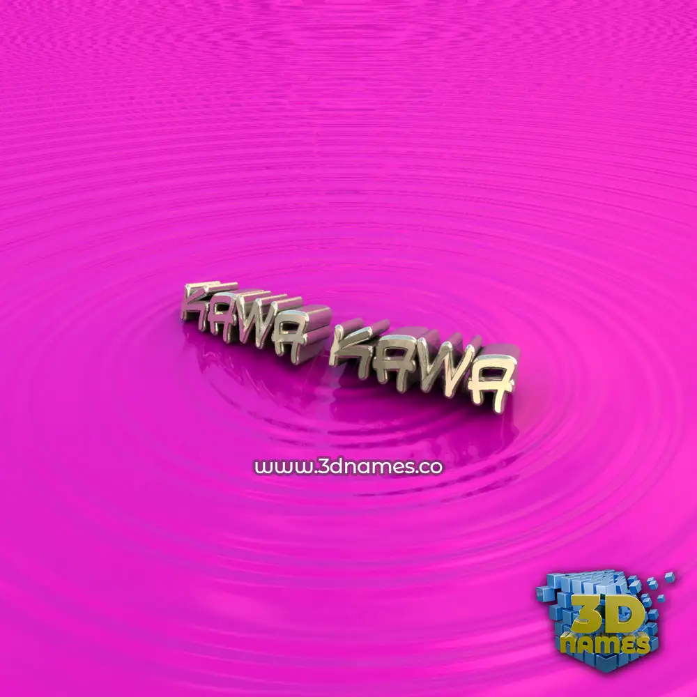 kawa kawa in Pink Graffiti style - 3D name wallpaper