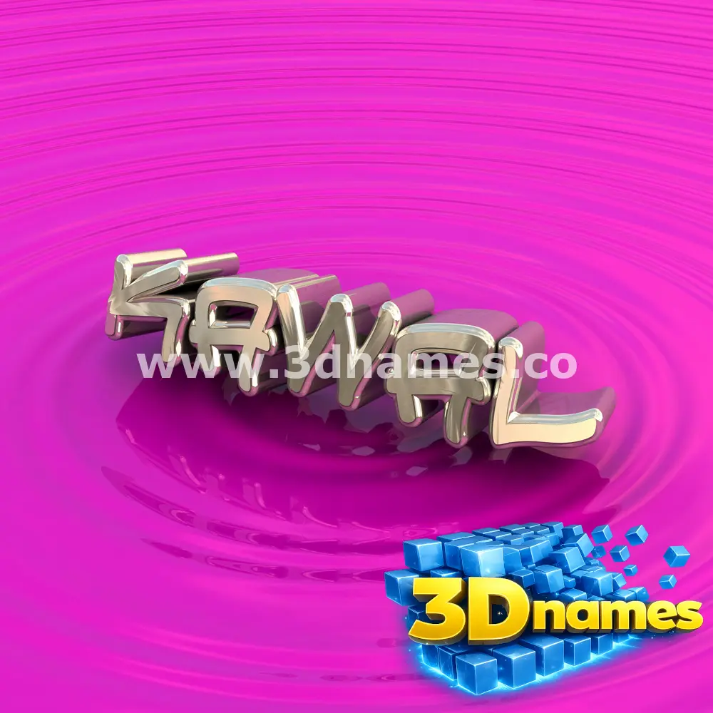 kawal in Pink Graffiti style - 3D name wallpaper