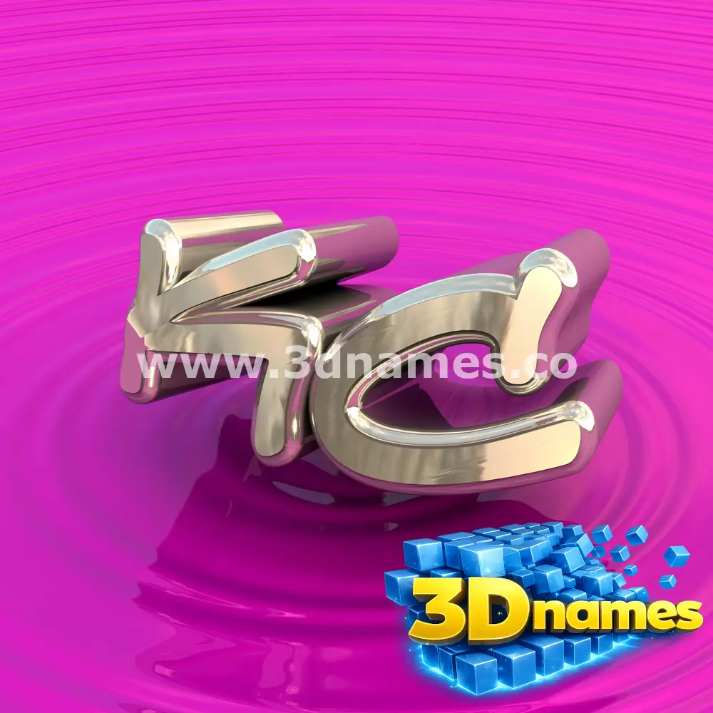 kc in Pink Graffiti style - 3D name wallpaper