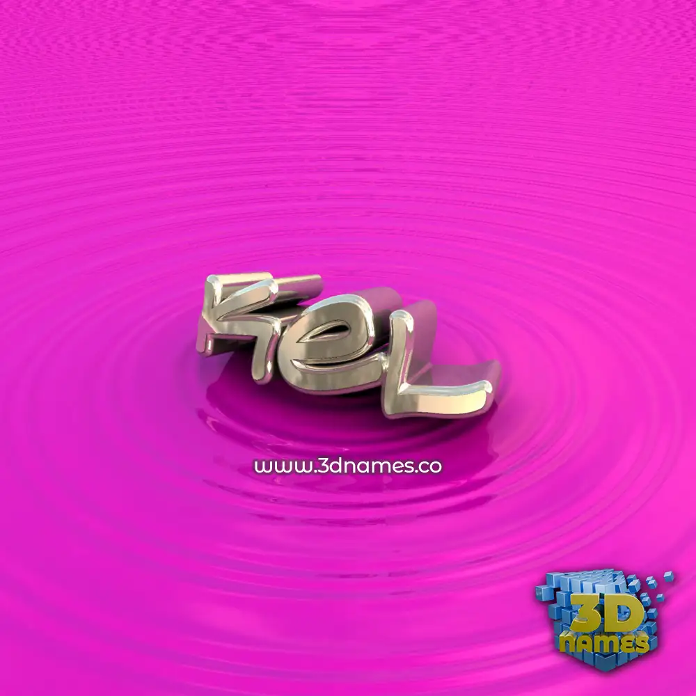 kel in Pink Graffiti style - 3D name wallpaper